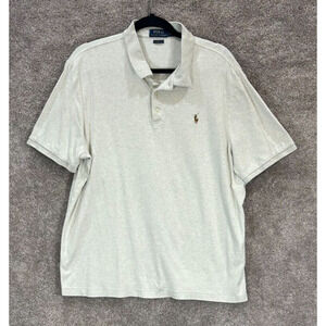 Polo Ralph Lauren Shirt Mens XL Gray Heather Classic Fit Short Sleeve Flesh Pony